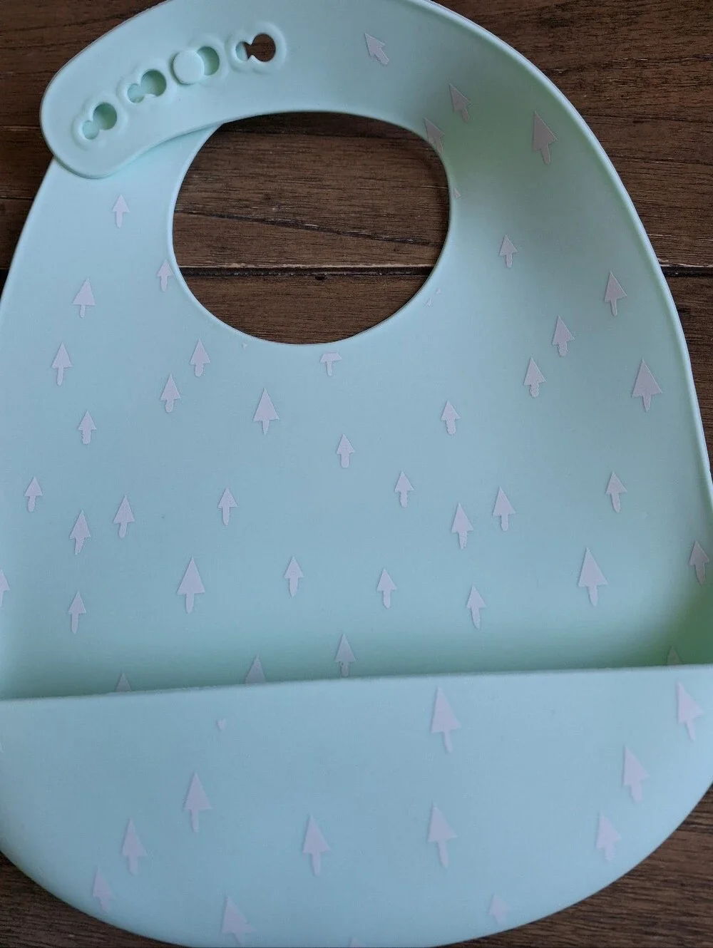 Cloud Island Silicone Fox Bib and Plate Set - Mint & Light Gray